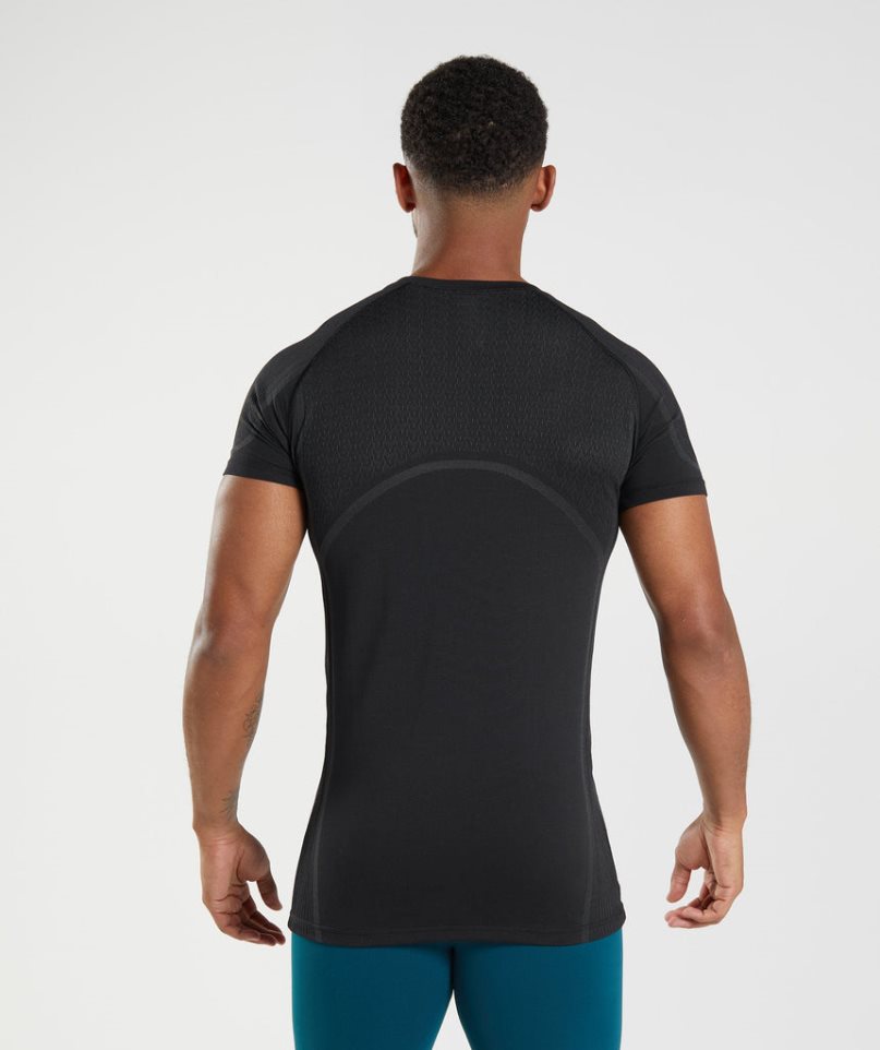 Men's Gymshark 315 Seamless T-Shirts Black | NZ 7FPLUW